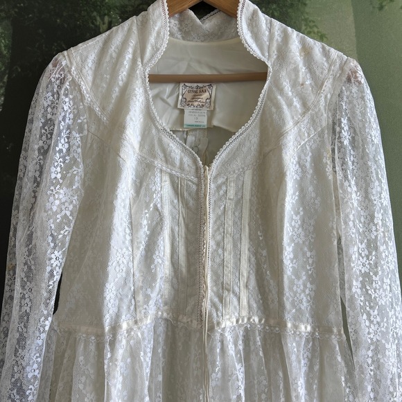 Vintage 1970s Gunne Sax Wedding Dress 70s boho maxi Romantic Renaissance Bridal - Picture 3 of 15